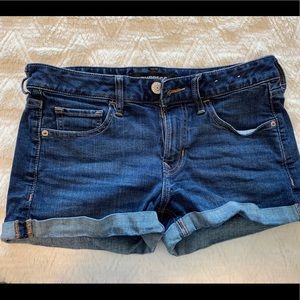 Low rise jean shorts